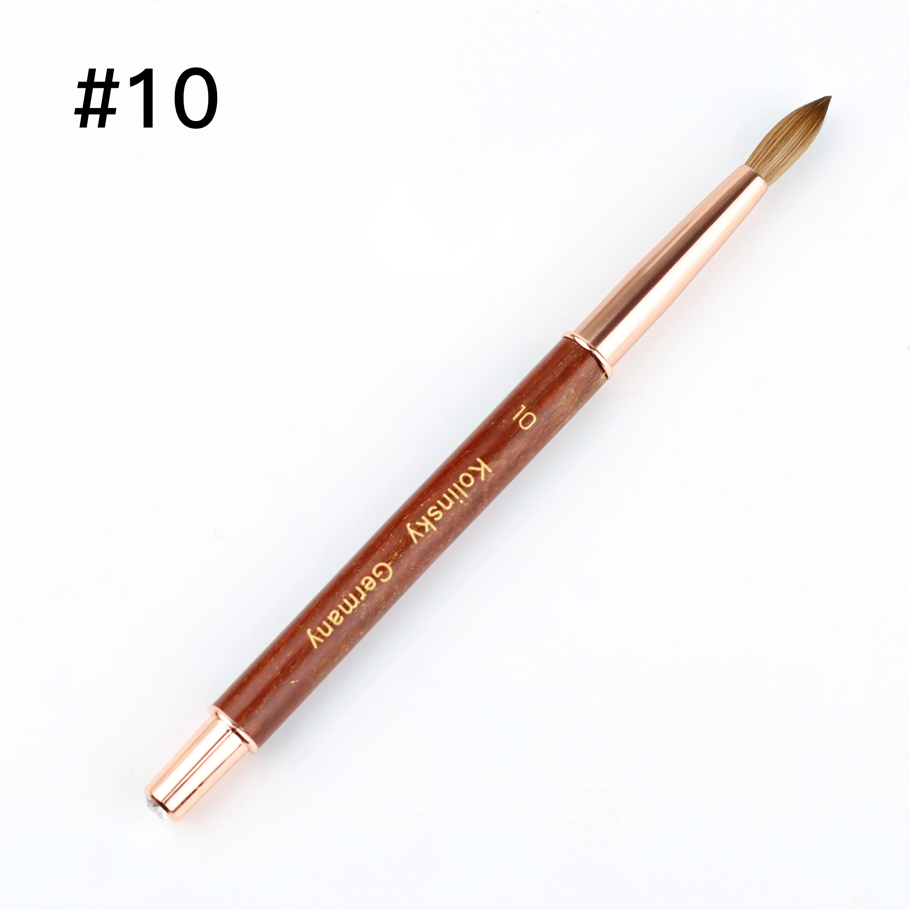 High Quality Nail Brush Custom LOGO Wood Handle 100% Pure Kolinsky Sable Acrylic Nails Art Brushes with Box