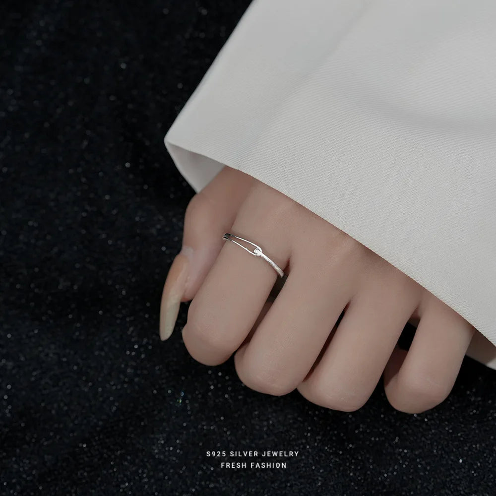 Newest Style French Luxury S925 Sterling Silver Rings for Women Jewelry Accessories Geometric Rings Women Girl Gift Jewelry
