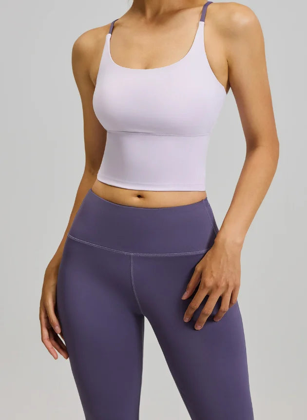 Women's High-Waist Hip-Lifting V-neck Sleeveless Two-Piece Fitness Suit Breathable Slimming Yoga Suit Four-Way Stretch Solid
