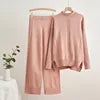 Pullover Thick Knit Sweater Casual Fashion Set Women's Autumn and Winter Loose and Lazy Wide Leg Trouser Set