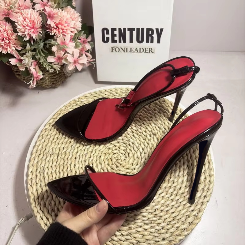 10CM 12CM New Fashion Red Insole Talons Pour Dames Sexy Stiletto Thin Trendy Shoes High Sandal Heels for Women