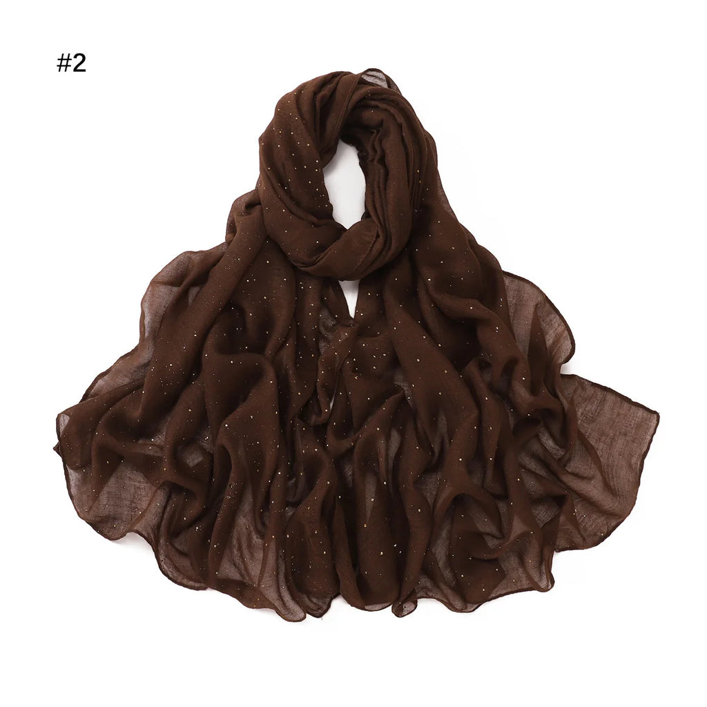 Zifeng OME Travel Photo Art Pure Color Full Star Hot Diamond Cotton Linen Monochrome Cape Scarves & Shawls