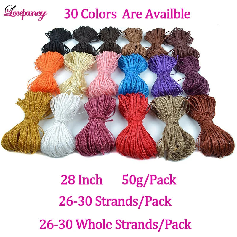 28 Inch Crochet Box Braids Colored Synthetic Braid Synthetic Zizi Braiding Brown Blue Red Crochet Hair For Women Hair Extensions
