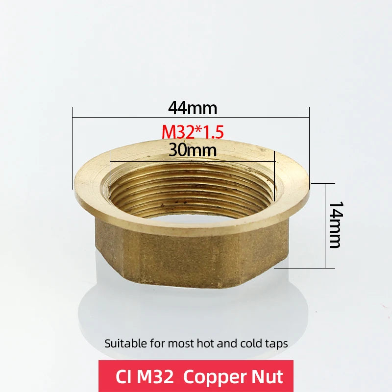 Copper kitchen sink hot and cold faucet accessories base fixed foot screw nut 30 plus filament