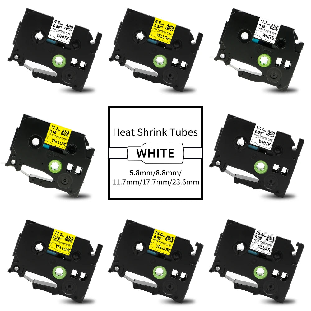 Compatible Brother Heat Shrink Tube Tape HSe-231 HSe-211 HSe-221 HSe-631 for P-touch PT-E550W E300 E500 P750WVP P900 P950W 7600