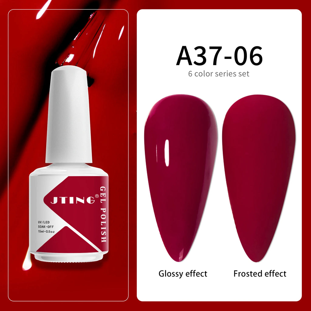 JTING Normal Bulk Gel Nail Polish 6Colors OEM/ODM Factory Manufacturer Custom Gel Nail Polish Bottle 15ml Uv Nail Gel