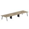 Wholesale Large Office Meeting Table Anti-Scratch 12-16 Seater Boardroom Oak Wood MFC Smart Power Charger for Conference Rooms