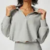 New Fashion Custom Logo V-neck Thick Snail Sports Top Yoga Loose Drawstring Long Sleeve Yoga Clothes Sweatshirt