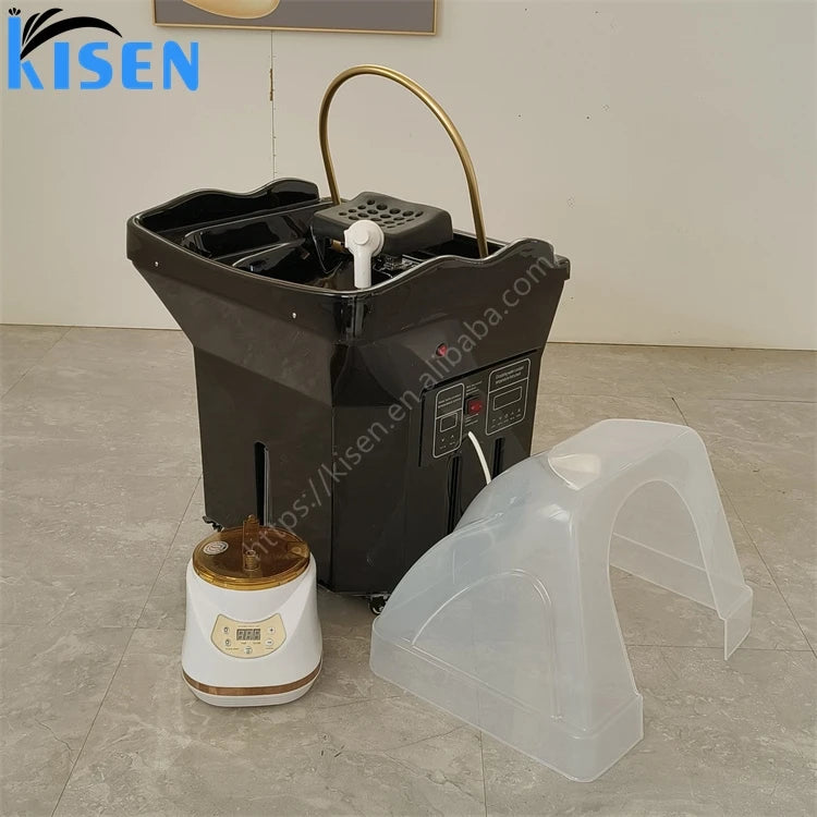 Kisen In-stock Inventory Shampoo Basin Head Spa White Black Customized Voltage logo Plug Fast Delivery