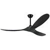 60'' Wood Ceiling Fan No Light, Reversible and Silent DC Motor, Modern Ceiling Fan with Remote Control for Bedroom, Living Room