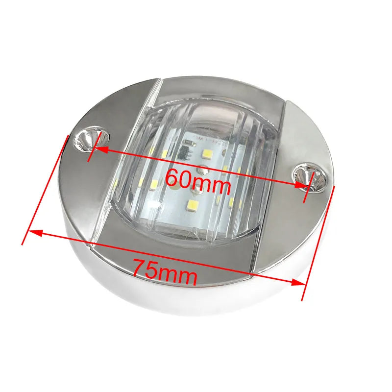 1Pcs DC12V/24V Marine Boat Transom LED Stern Light Round Cold White LED Tail Lamp Yacht Accessory Blue/White/Yellow/Green/Red