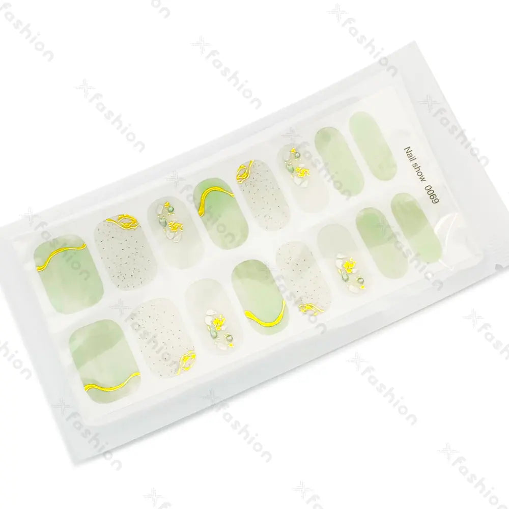 Hot Sale 16 Tips Solid Color Semi-Cured Gel Nail Stickers UV Light Durable Waterproof Long-Lasting Gel Nail Stickers Wholesale