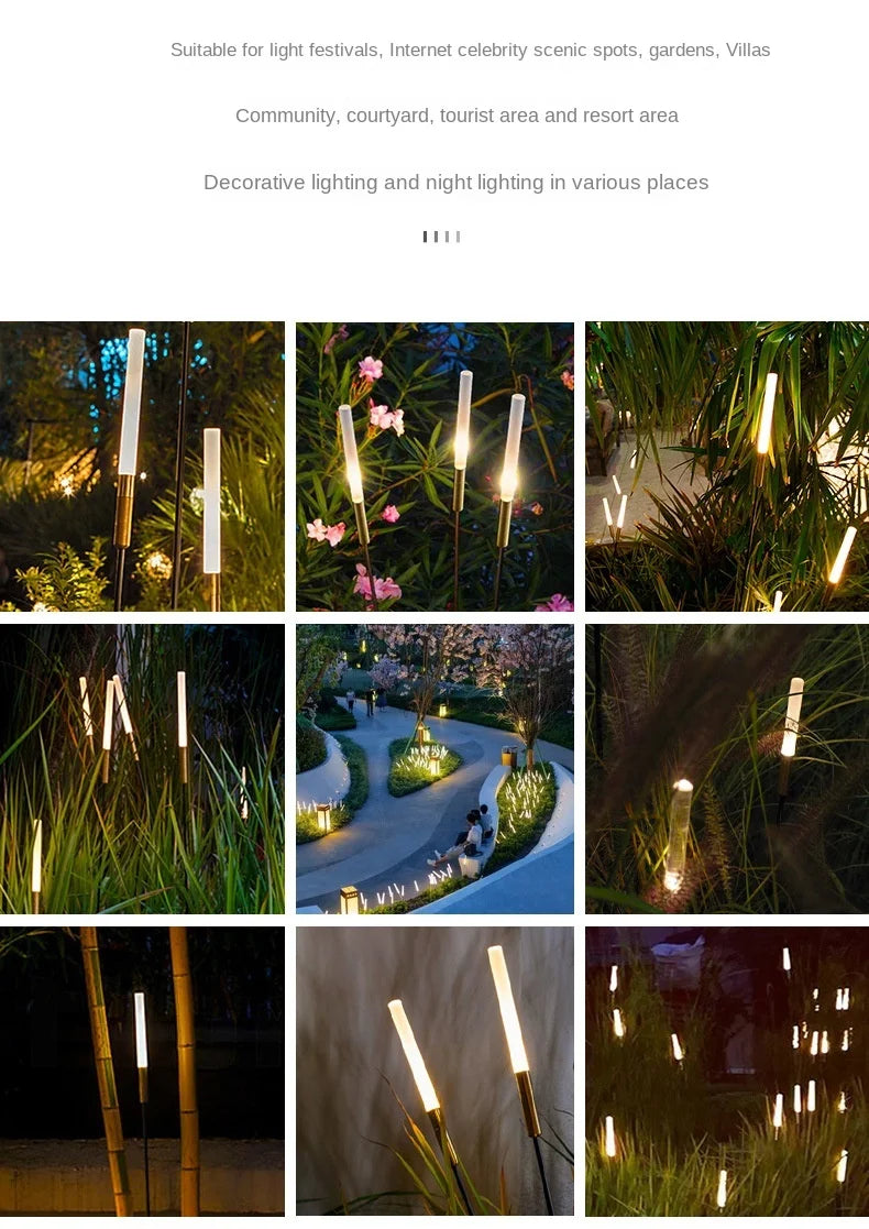 Solar reed lights, outdoor waterproof garden lights, outdoor landscape lights, decorative lights, park lawn lights