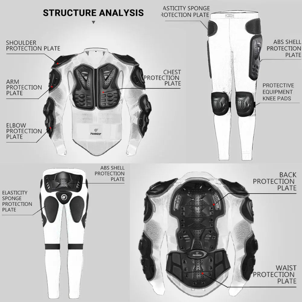 HEROBIKER Motorcycle Jacket Men Full Body Armor Motorcycle Motocross Racing Moto Armor Riding Motorbike Protection Size S-5XL