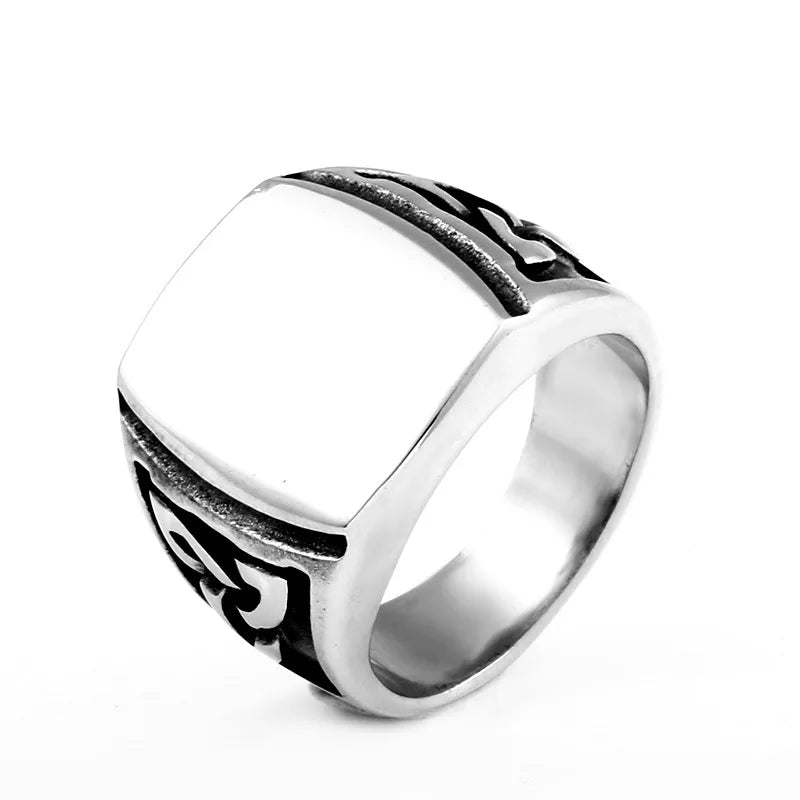 OAHLAN Wholesale Fashion Jewelry Vintage Viking Celtic Knot Titanium Stainless Steel Rings for Men