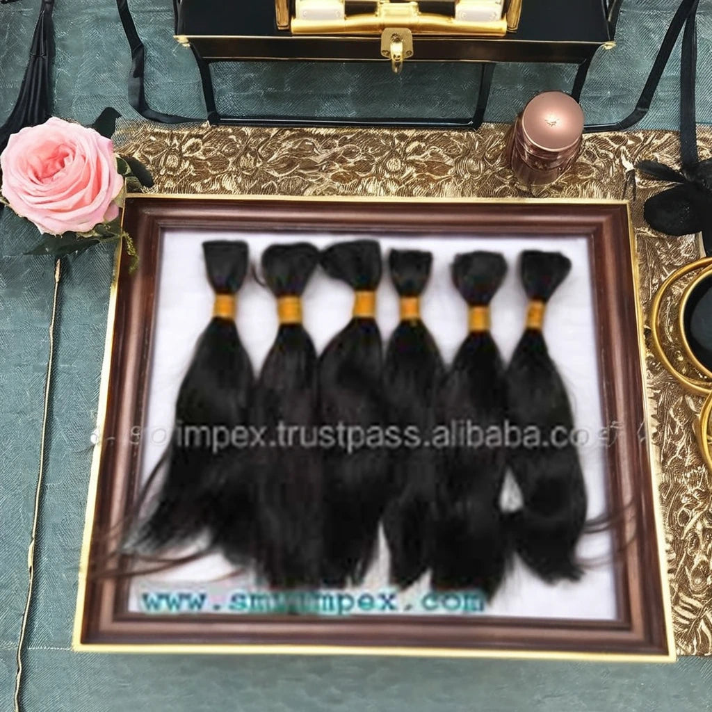2028 100% Indian Remy Human Hair 100g Bulk Fashion Grade Natural Wave Machine Double Weft Perm Ready All Colors Suitable