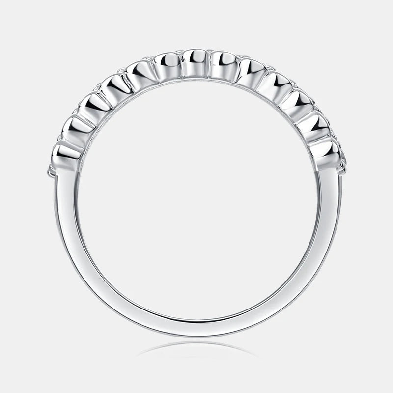 Fashion Fine Jewelry Platinum Plated Bezel Setting Moissanite Engagement Wedding Anniversary Eternity Rings S925 Sterling Silver
