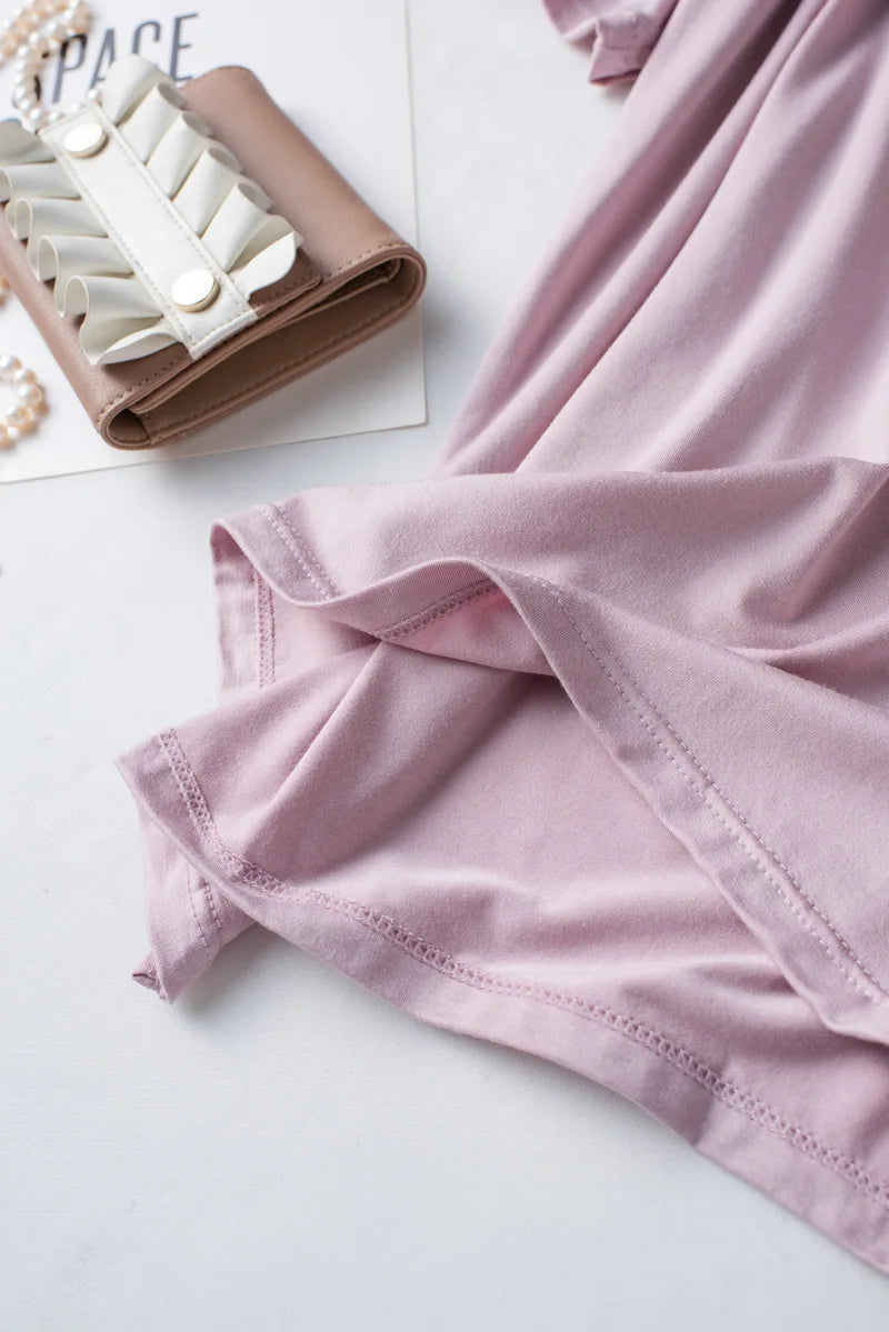 2026 Summer New Pajama Set Women's Modal Short Sleeve Shorts Two Piece Set Ladies Solid Loose Large T-shirt Homewear Women Shirt