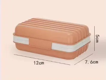 Quatish Bar Soap Holder Dish 1 Pack for Shower, Travel Soap Case with Lid for Gym, Camping Essentials, Hiking