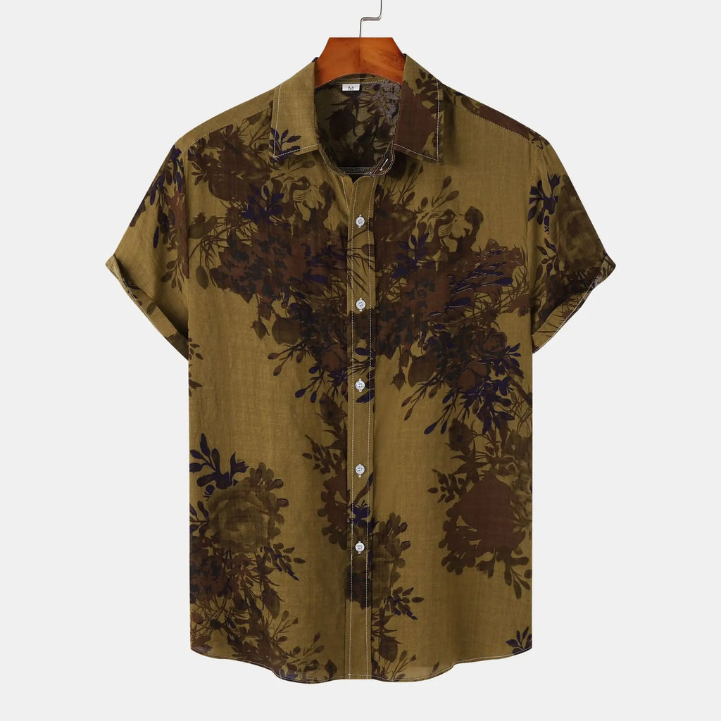 2025 Wholesale Men's Hawaiian Shirt - Summer Short Sleeve Casual (Trendy Floral Printed Shirt, Beach Shirt for Men)