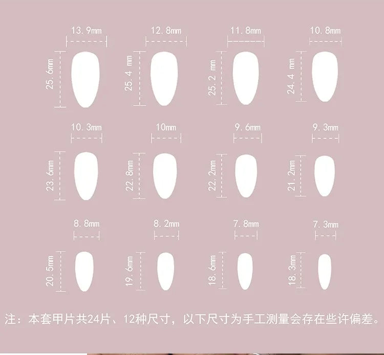 Dropshipping 24 Pcs Edgy French Manicure with Flame Ombre Almond Shape Press on Nails Artificial Fingernails Customize 3334
