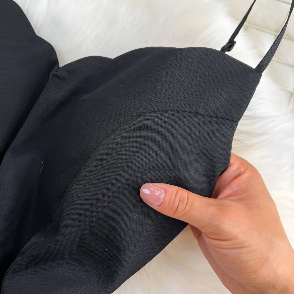 2025 V-neck Casual High Waist Slimming Jumpsuit Loose Flared Wide Leg Long Pants