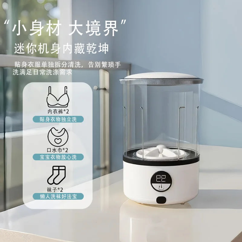Mini Portable Wireless Top Loading Washing Machine for RV Use Small Capacity All-In-One Washer/Dryer with Digital Display