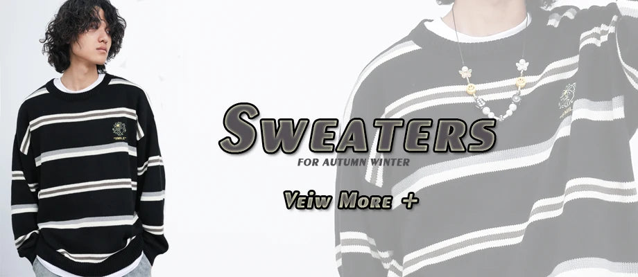 Una Reta Graffiti Sweater Men New Autumn Streetwear Men's Clothes Hip Hop Pullover Men Hole Oversize Couple Sweater
