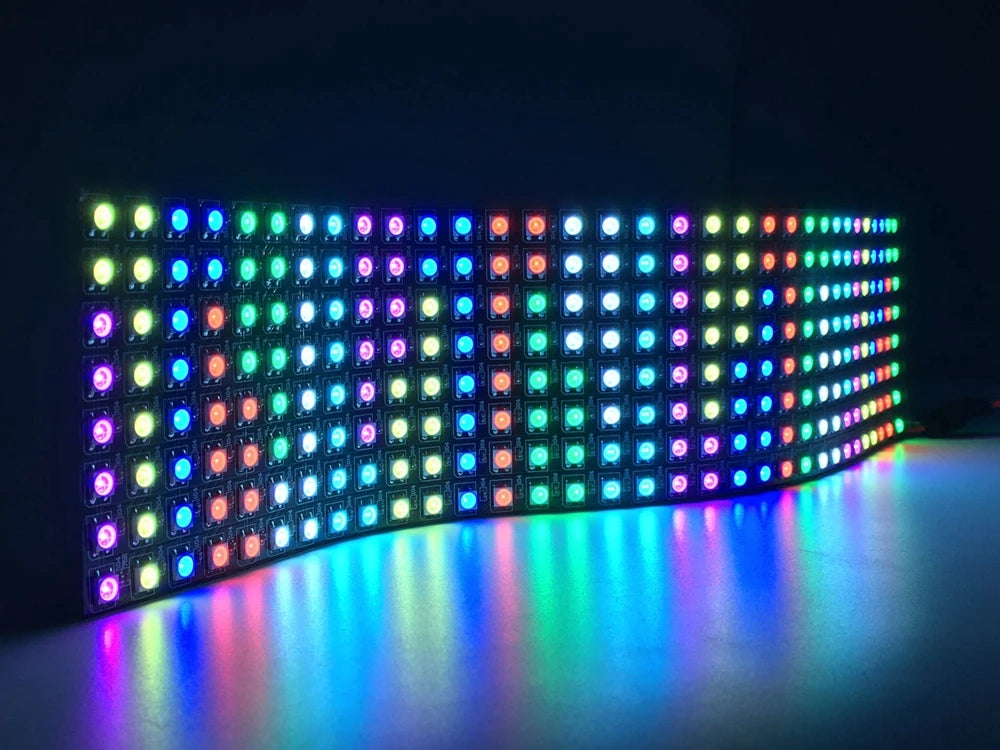 WS2812B LED Digital Flexible Individually Addressable Panel Light WS2812 8*8 16*16 8*32 Pxiels Module Matrix Screen DC5V