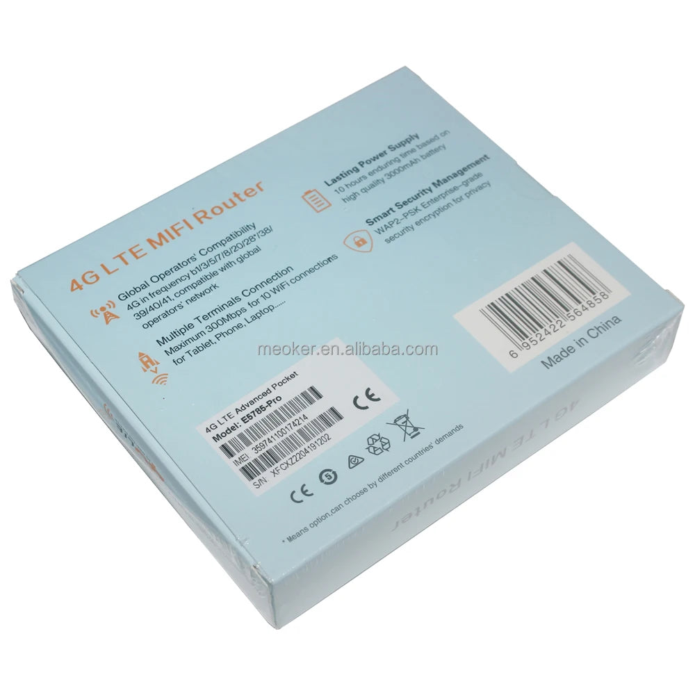 OEM ODM MEOKER E5785 Pro CAT4 150Mbps Pocket Hotspot Router With Some and VPN With 3000mAh Battery