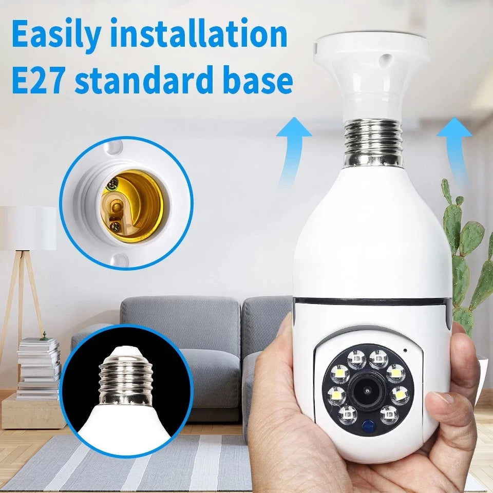 360 Panoramic Wifi HD Night Vision Ip Surveil Mini Surveillance Home Security Wireless Light Bulb PTZ Home Security Cameras