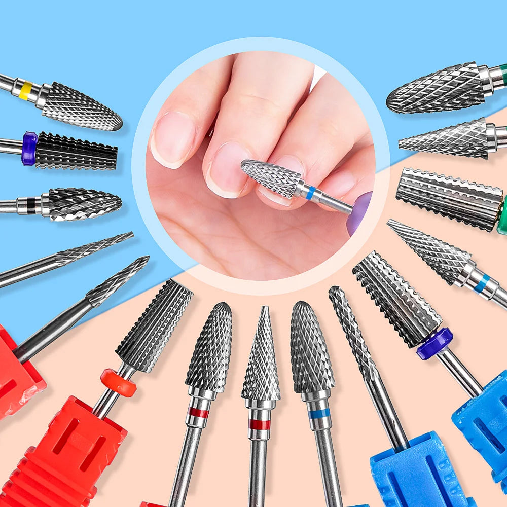 Nail Drill Burr Bits Ceramic Milling Cutter Manicure Nail Drill Bits Electric Nail Mills Cutter for Manicure Machine