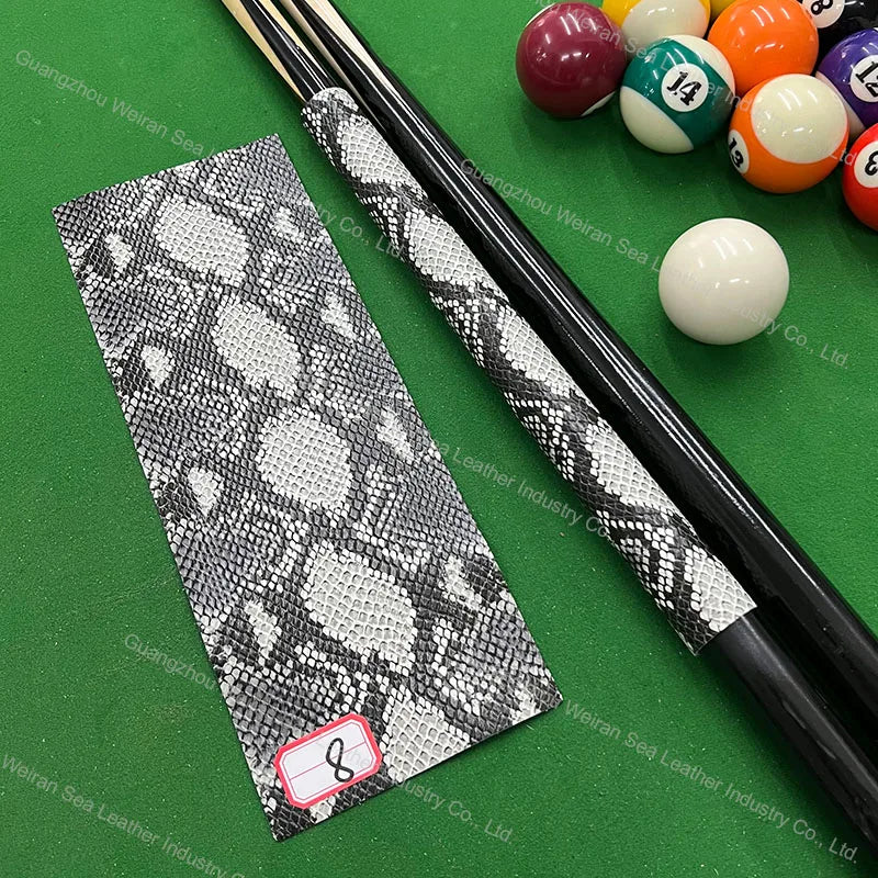 Genuine Cow Skin Pool Billiards Cue Grips Non-Slip Protective Sleeve Wrap with Different Print Pattern Genuine Leather Club Wrap