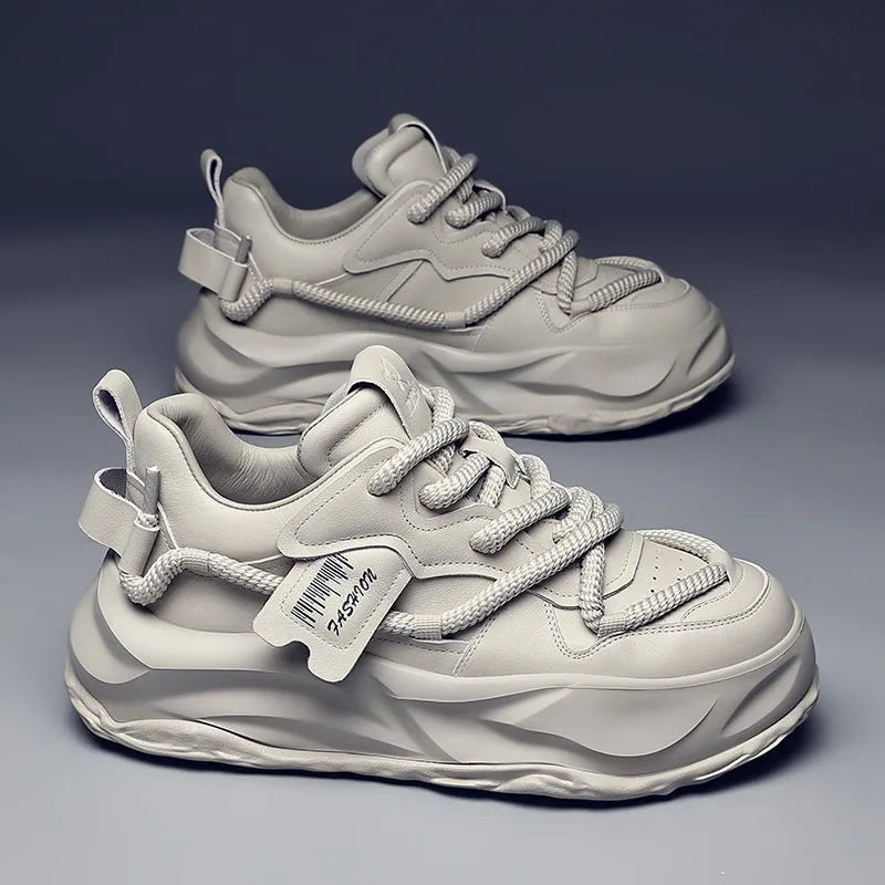Breathable Summer New Thick Soles with Increased Inner Height Small White Shoes Men's Trendy and Versatile Casual Board Shoes