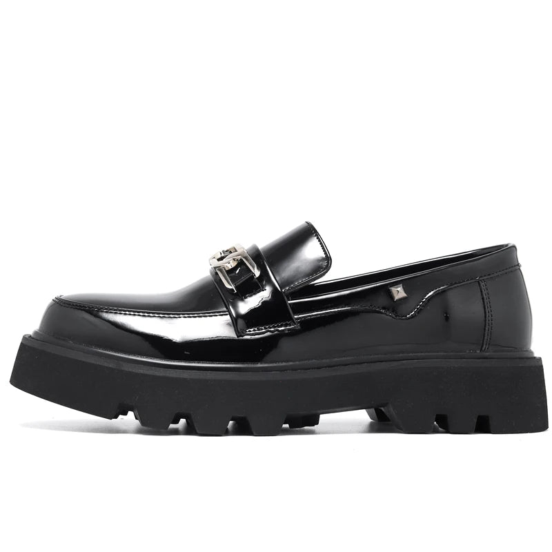Slip-on Comfortable Official Business Men Genuine Leather Upper Autumn Wedding Shoes Outdoor Platform Loafers Casual Anti-Slip