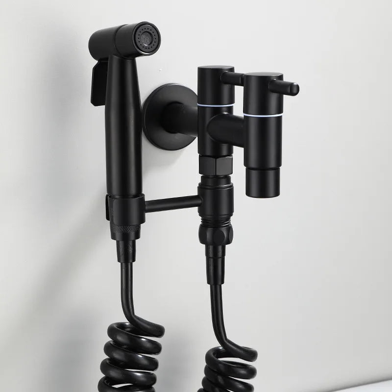 Washing machine faucet Bidet Faucet Stainless Steel Bathroom faucet tap Single Cold garden Faucet Black outdoor mixer Small Tap