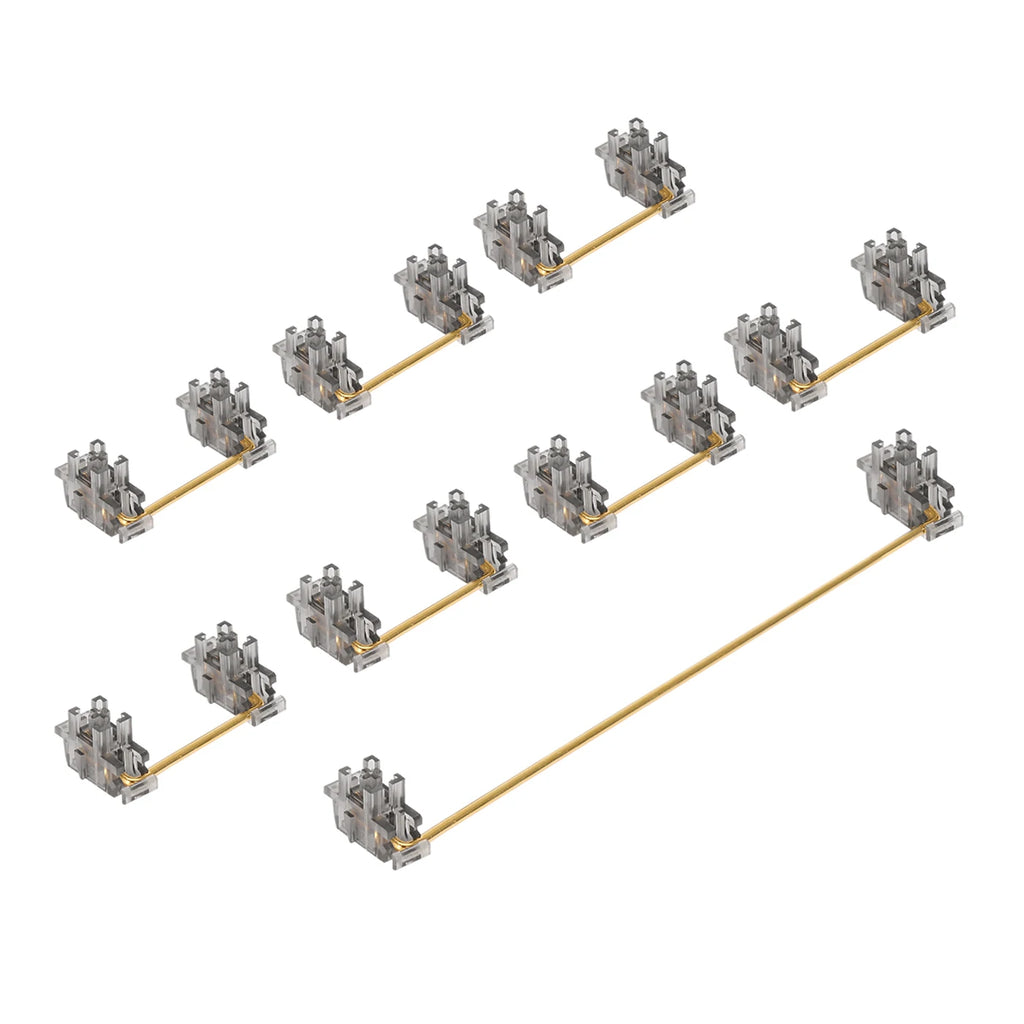 DUROCK Piano Plate Mount Stabilizers 2u 6.25u 7u Panda Stabilizer Gold-plated Wire Plate Stabs Smokey Clear Keyboard Stabilizers