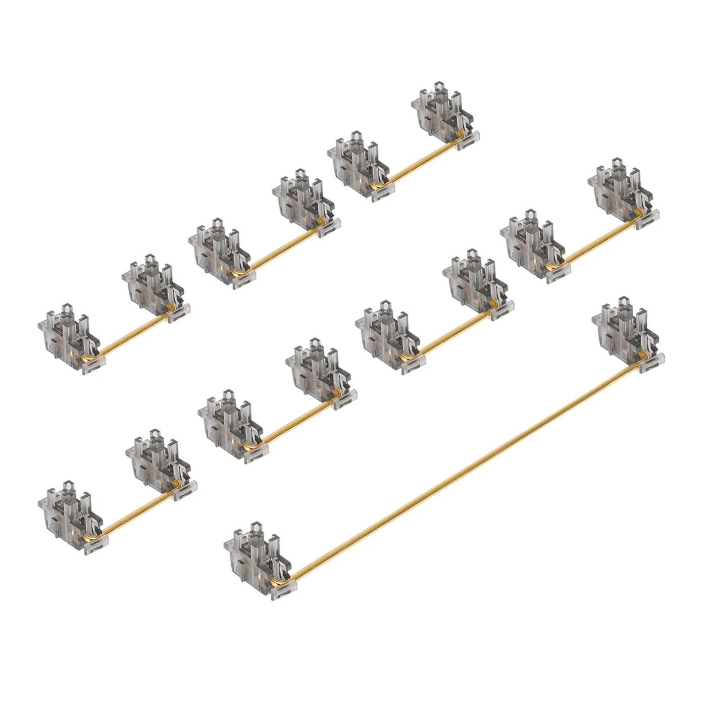 DUROCK Piano Plate Mount Stabilizers 2u 6.25u 7u Panda Stabilizer Gold-plated Wire Plate Stabs Smokey Clear Keyboard Stabilizers