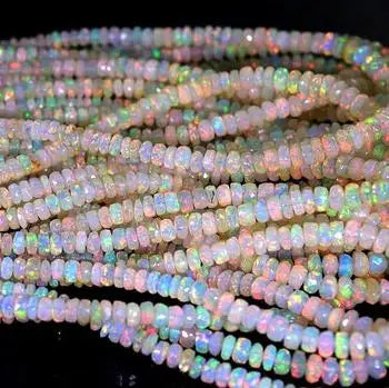 Ethiopian Opal Plain Rondelle Shape Loose Gemstone Multi-fire Beads Making Jewelry Wholesale Price Natural Amazing Quality