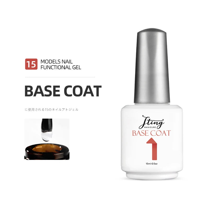 JTING Free Label New Design Hot Sale Top Base Coat Gel Nail Polish OEM Custom Private Label Available Professional Nail Supplier