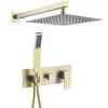 Bathroom Square Rainfall Shower System Wall Mounted Faucet Shower Set