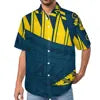 High Quality Samoan Short Sleeve Casual Hawaii Style Men's Shirts Tops Custom Printed Big Size Polynesian Tribal Aloha Shirts