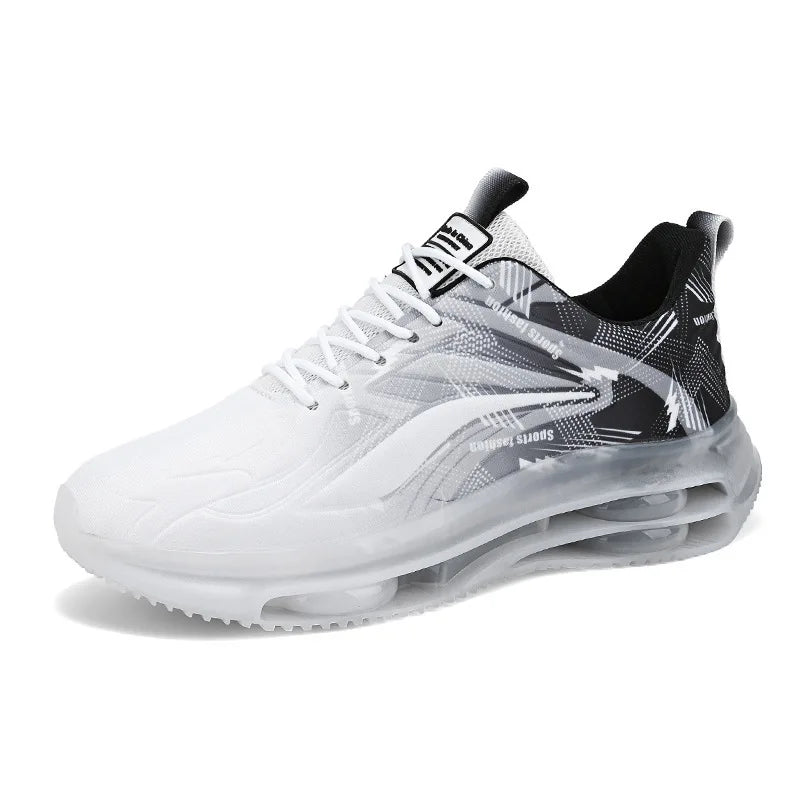 Men's Air Cushion Running Shoes Breathable Gradient Mesh Athletic Sneakers Non-slip Shock-absorbing Sports Footwear