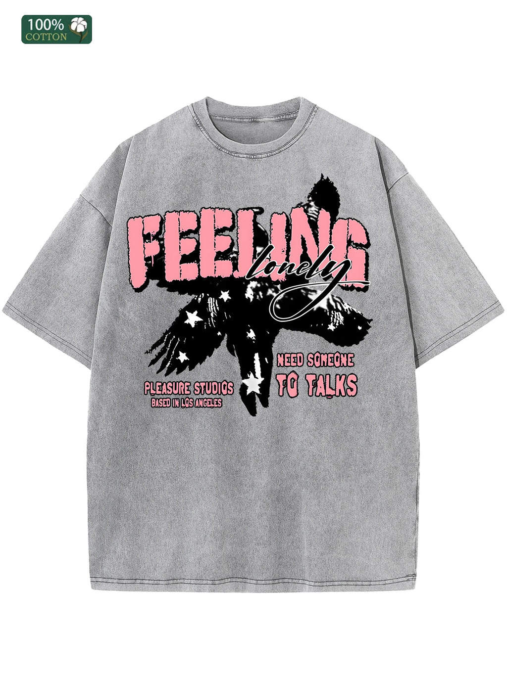 American Casual US Stock Men's Cotton Washed T Shirt Festival Gift Fashion Trend