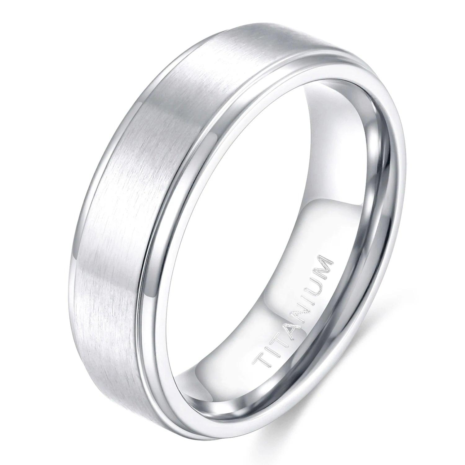 Somen 8mm Men Titanium Ring Silver Color Brushed Women Wedding Band Simple Rings Anniversary Fashion Jewelry Size 4-15