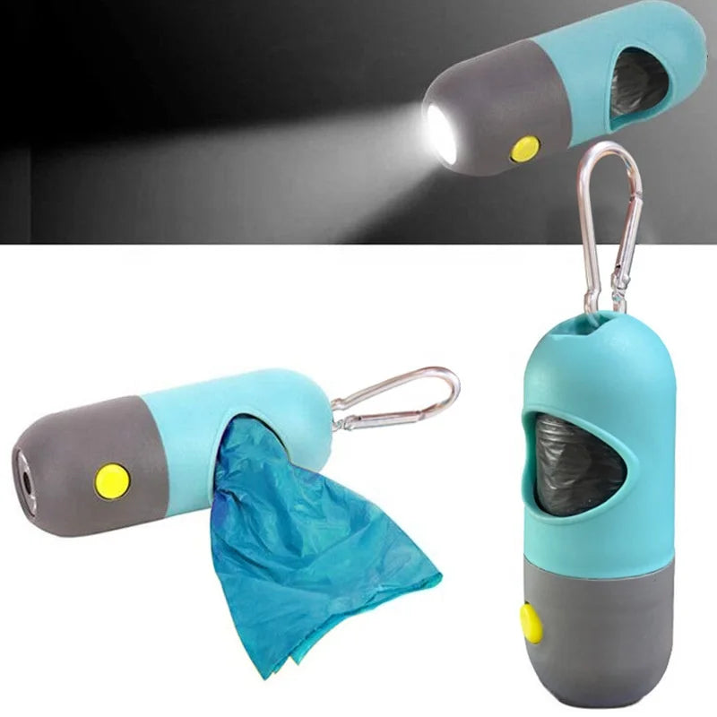 LED Light Dog Poop Bag Dispenser/ Holder for Dog  With Free 15 Pcs Dog Waste Bag