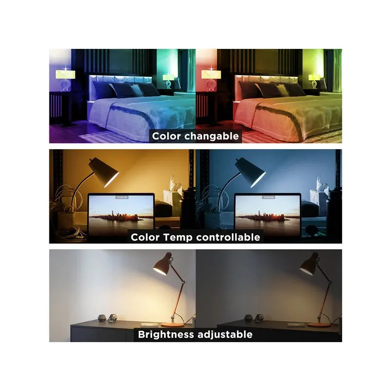 2.4GHz RF Remote Control 5-in-1 RGB+CCT Radio Controller for 6 Zones 9 Modes Smart Home Lights