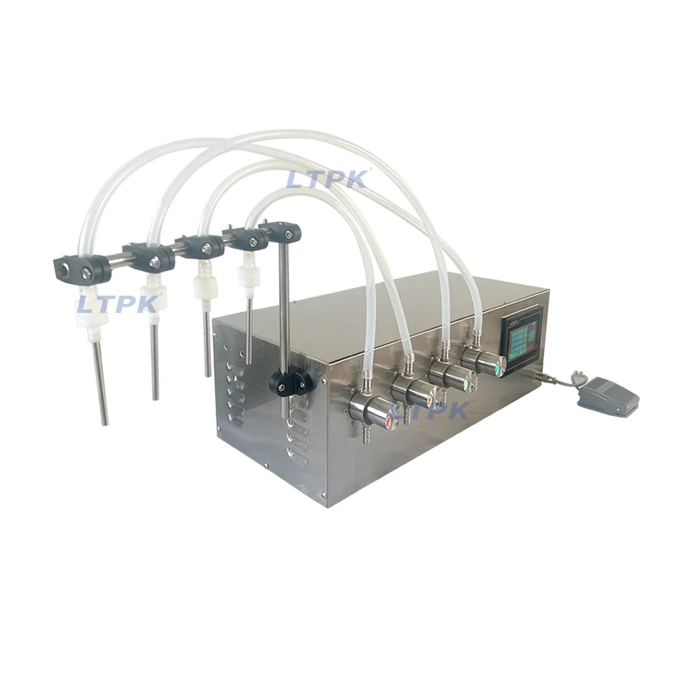 LT-G25D-C Semi Automatic Four Heads Digital Perfume Olive Oil Attar Juice Cans Pump Filling Machine