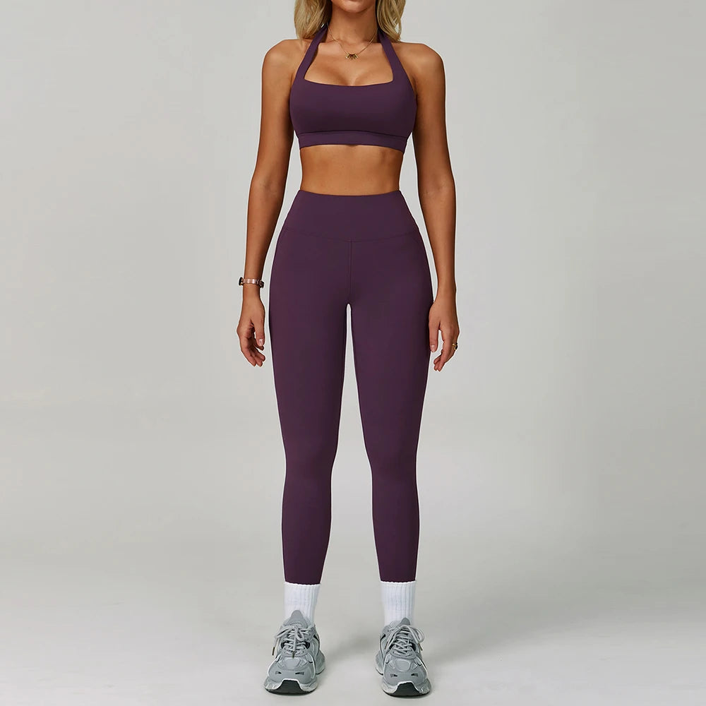 New Fashion Yoga Bra and Gym Leggings Shorts Set Custom logo Workout Flare Leggings Shorts Set for Women