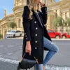 S-3XL Autumn and Winter Woolen Coat Ladies Woolen Coat Lapel Long Sleeve Double Breasted Coat Wholesale